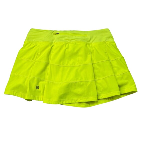 lululemon athletica Dresses & Skirts - Lululemon Pace Rival Mid-Rise Skirt Highlight Yellow Size 6